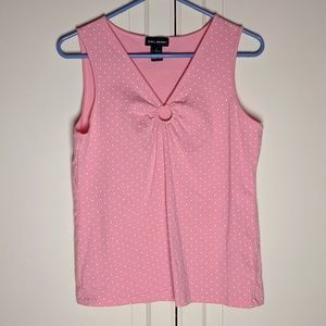 SML Sport Pink Polkadot Keyhole Tank Top